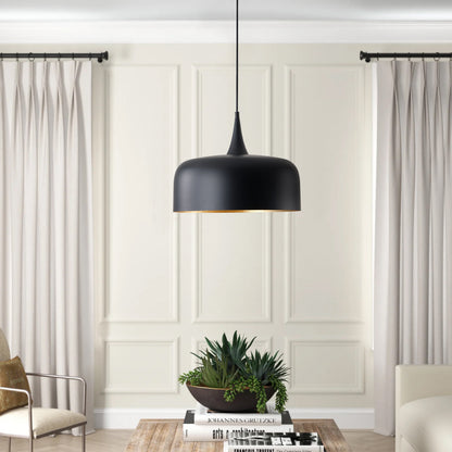 1-Light Oversize Industrial Style Bowl Shade Pendant Lighting