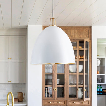 1-Light Dome Shade Design Pendant Lighting