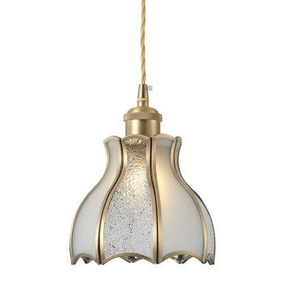 1 Light Petal Glass Pendant Light For Dining Room