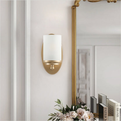 1-Light Clear Light Bites Acid Column Shade Wall Sconces