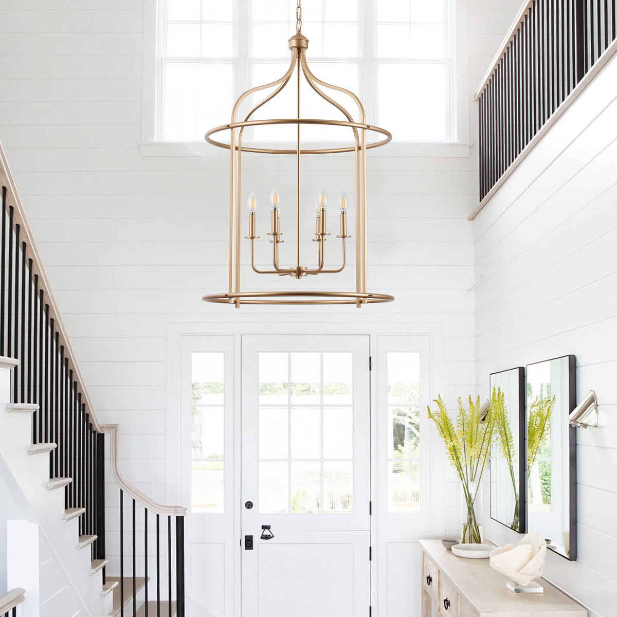 6-Light Modern Island Gold Linear Dimmable Chandeliers
