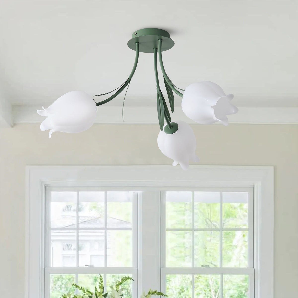 3-Light & 9-Light Flower Bouquet Shape Creative Semi-Flush Mount Lighting