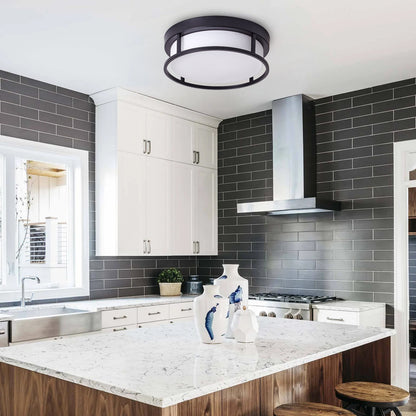2-Lights Round Shade Flush Mount Lighting