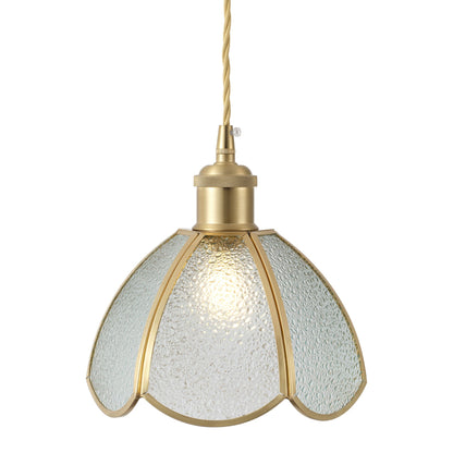 1 Light Flower Clear Glass Small Vintage Pendant Light