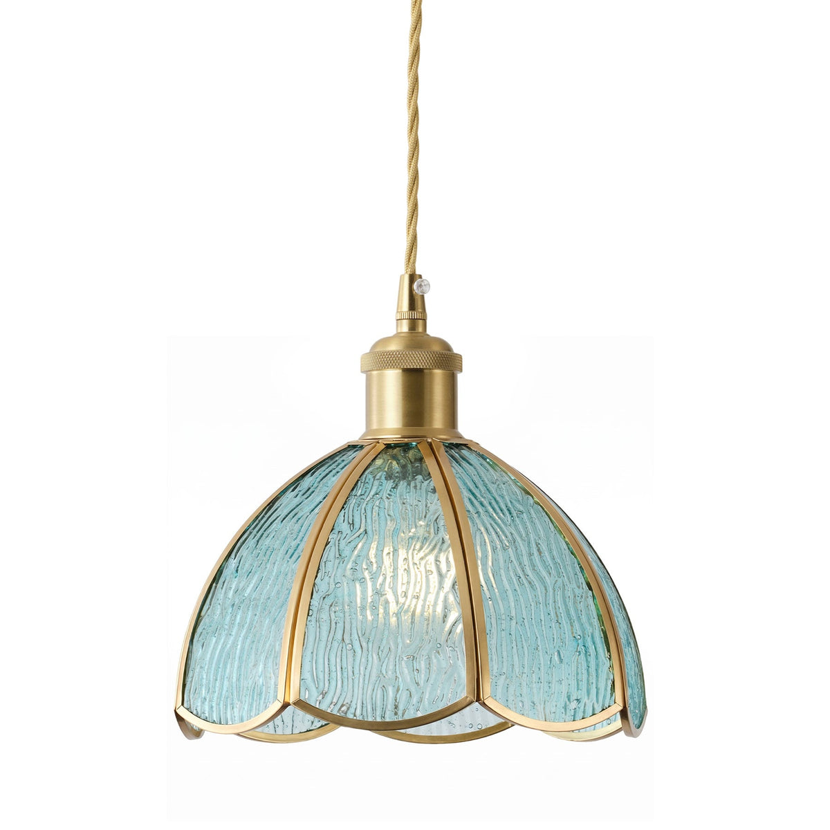 1-Light Blue Glass Pendant Light for Kitchen Island