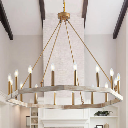 16-Lights Classic Adjustable Wheel-Shape Chandelier