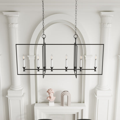 6-Lights Farmhouse Metal Frame Kitchen Island Lights