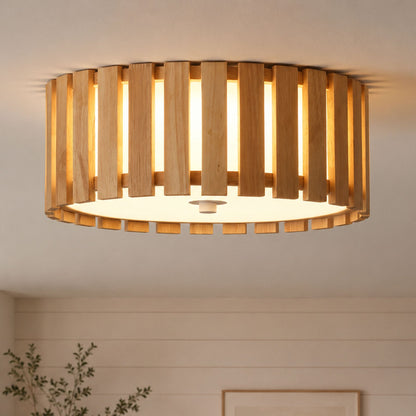 1-Light Modern Farmhouse Round LED Flush Mount Ceiling Light