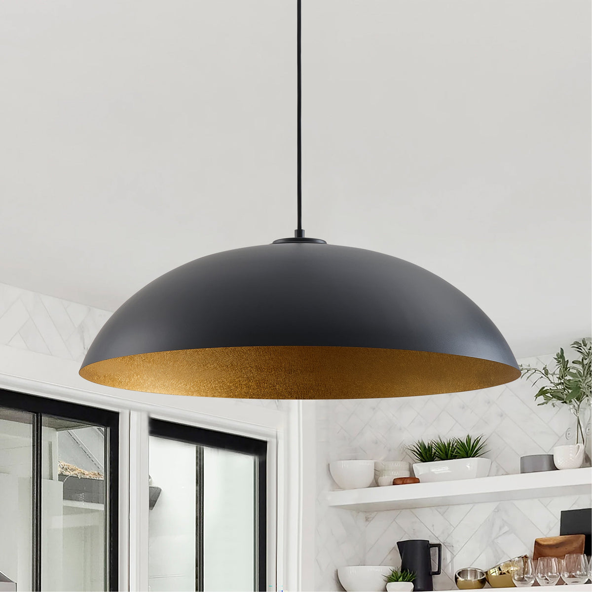 1-Light Two Sizes  Bowl Shade Pendant Lighting