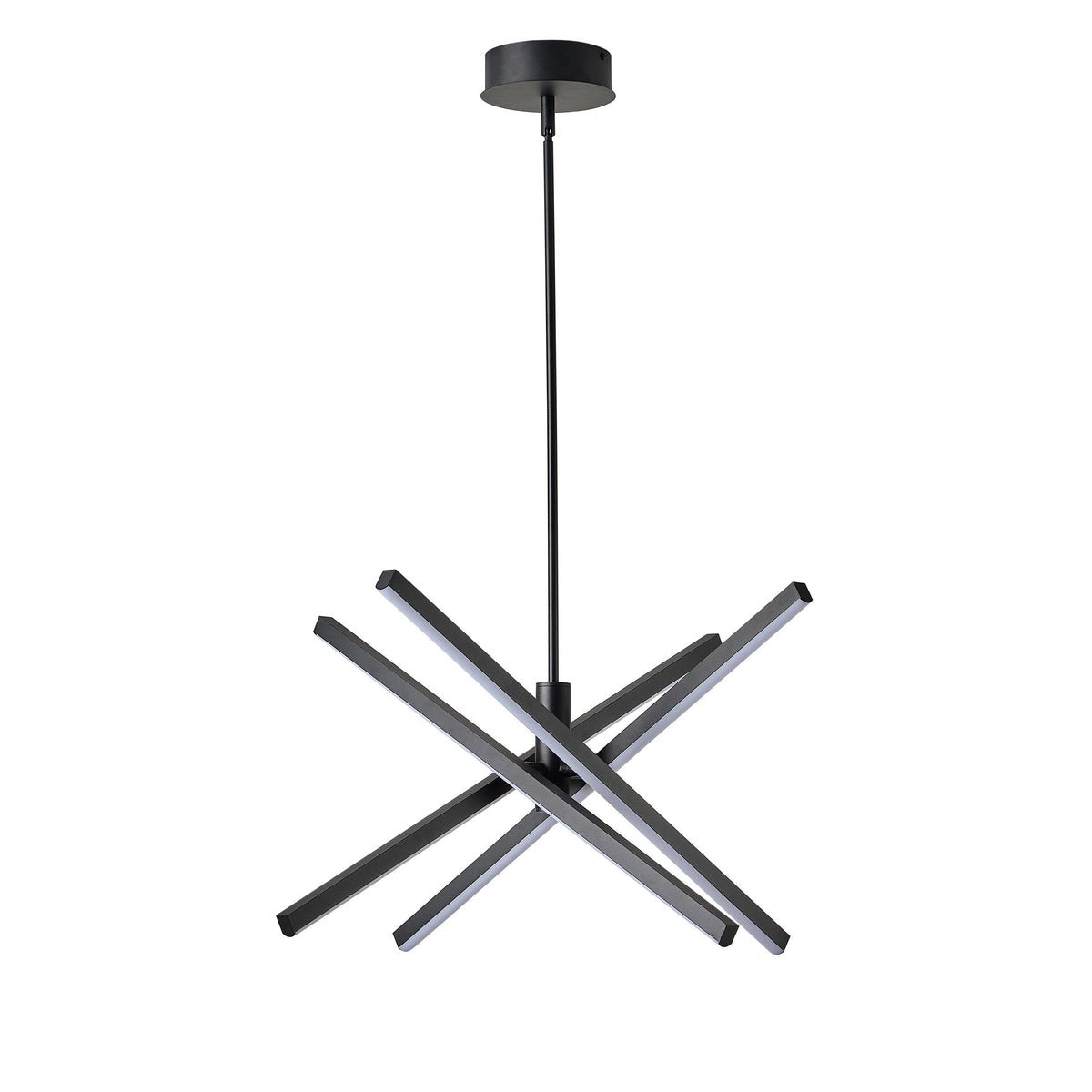 4-Light Modern Linear Black LED Ceiling Light