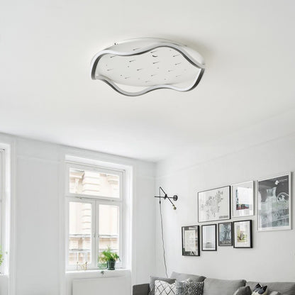 1-Light Dimmable Decorated with Stars and Moon LED Flush Mount Lighting