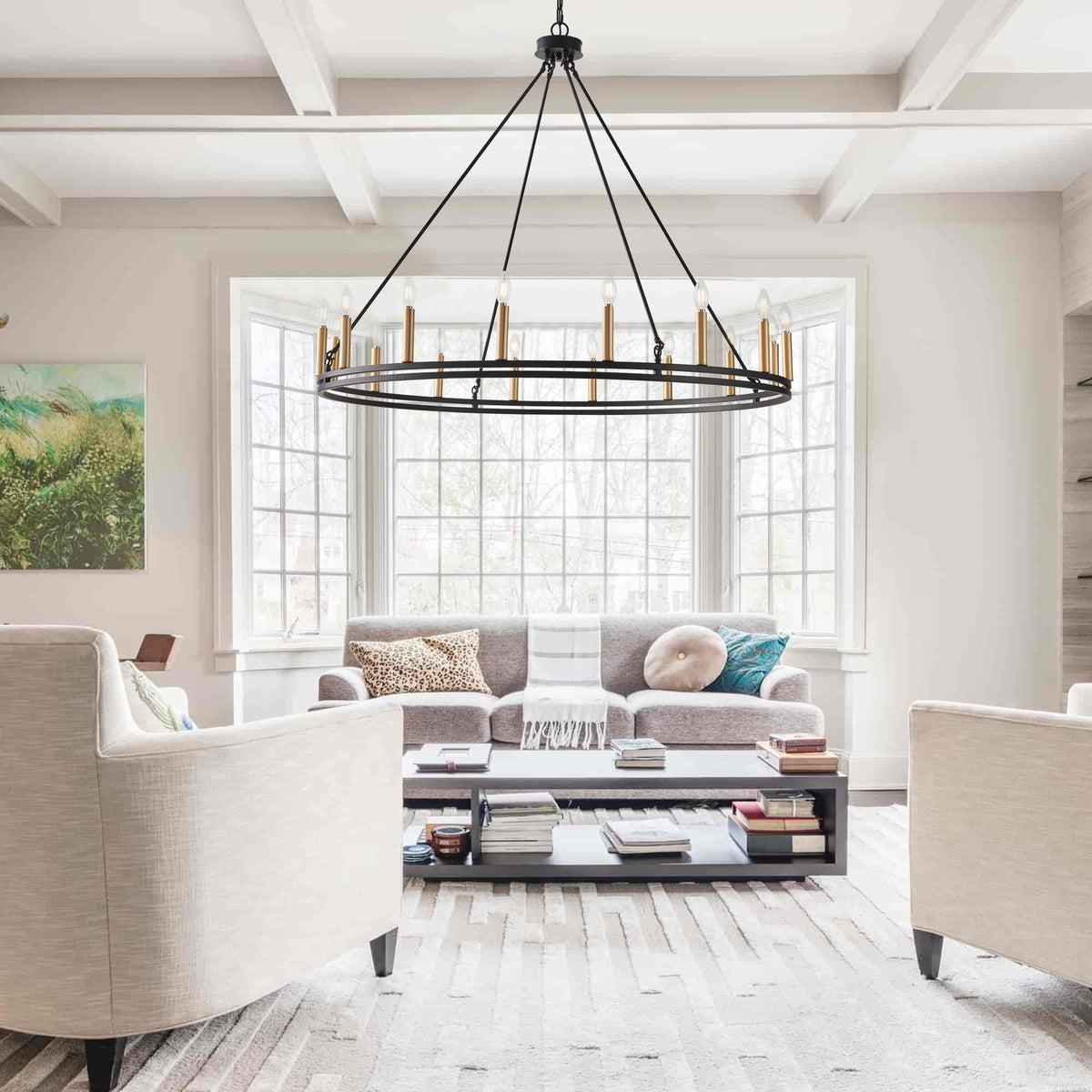 16-Lights Farmhouse Rustic Wagon Wheel Chandelier