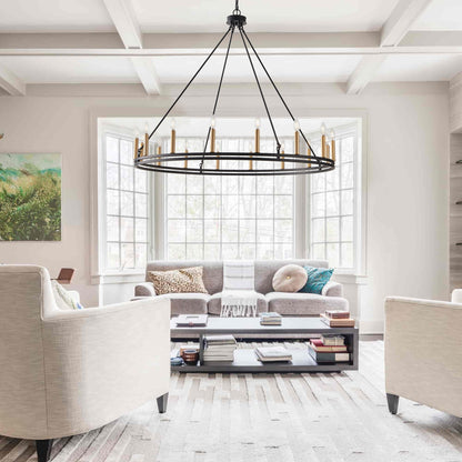 16-Lights Farmhouse Rustic Wagon Wheel Chandelier