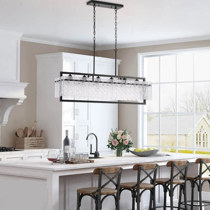 6-Light Clear Glass Pieces Design for Kitchen Island