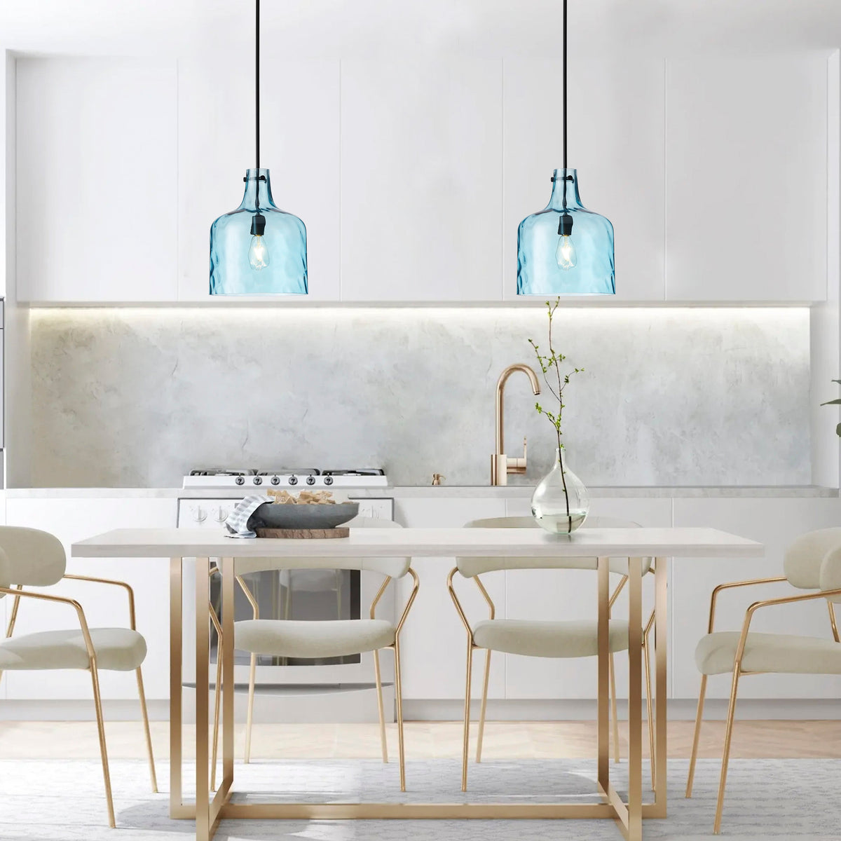 1-Light Modern with Textured Glass Shade Pendant Lighting
