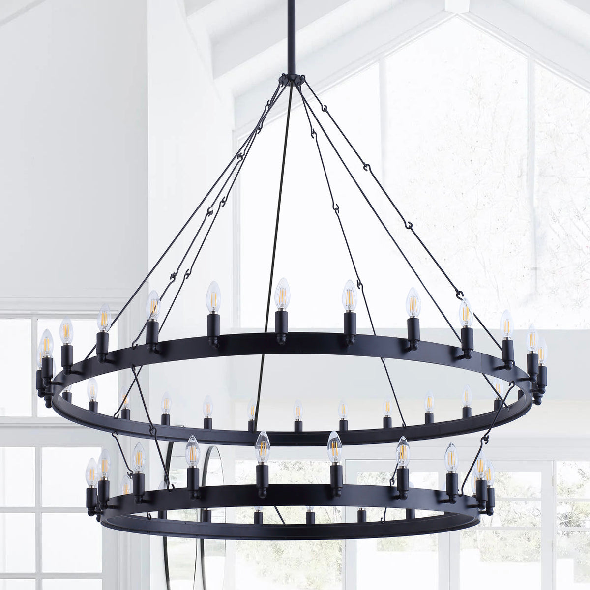 40-Lights Candle Wheel Chandelier