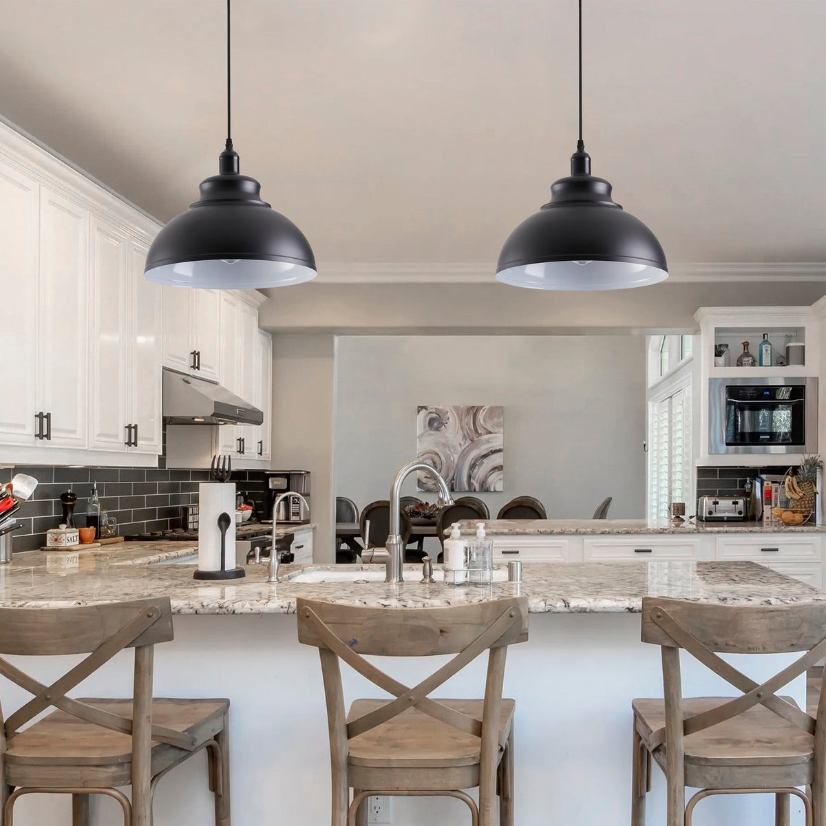 1-Light Durable Metal Shade Pendant Lighting