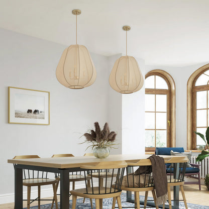 3-Lights Elliptical Candle Lamp Head Retro-Style Pendant Lighting