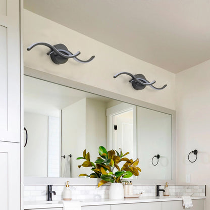 1-Light Curved Lines Design LED Bathroom Vanity Lighting