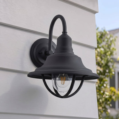 1-Light Industrial Outdoor Wall Light for Garage Entryway