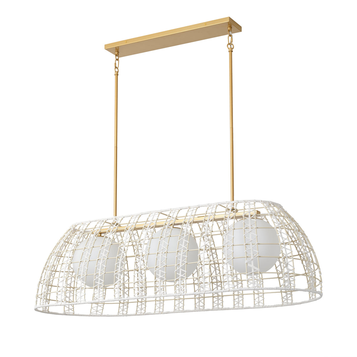 3 Light Boho Rattan Chandelier Kitchen Island Light