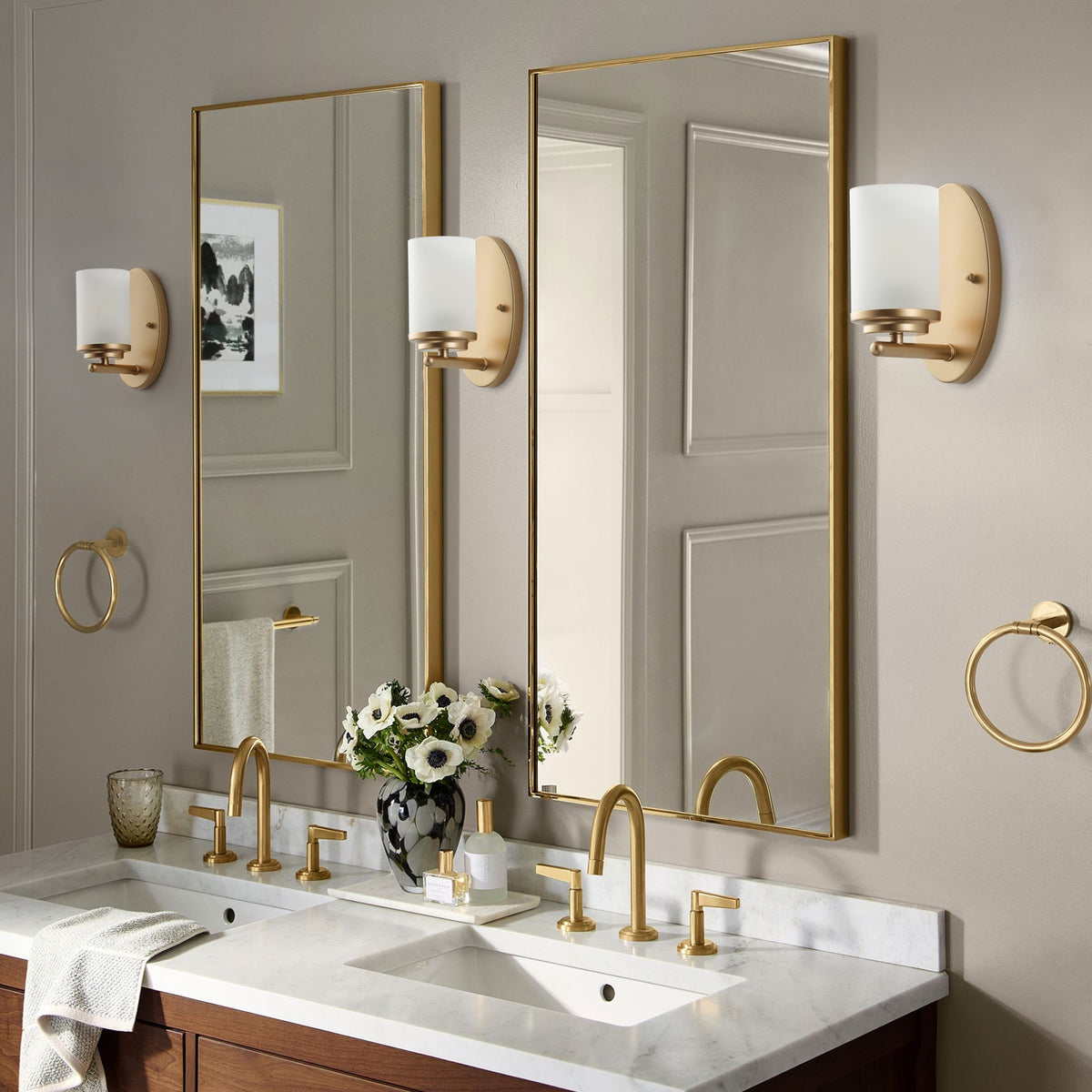 1-Light Clear Light Bites Acid Column Shade Wall Sconces