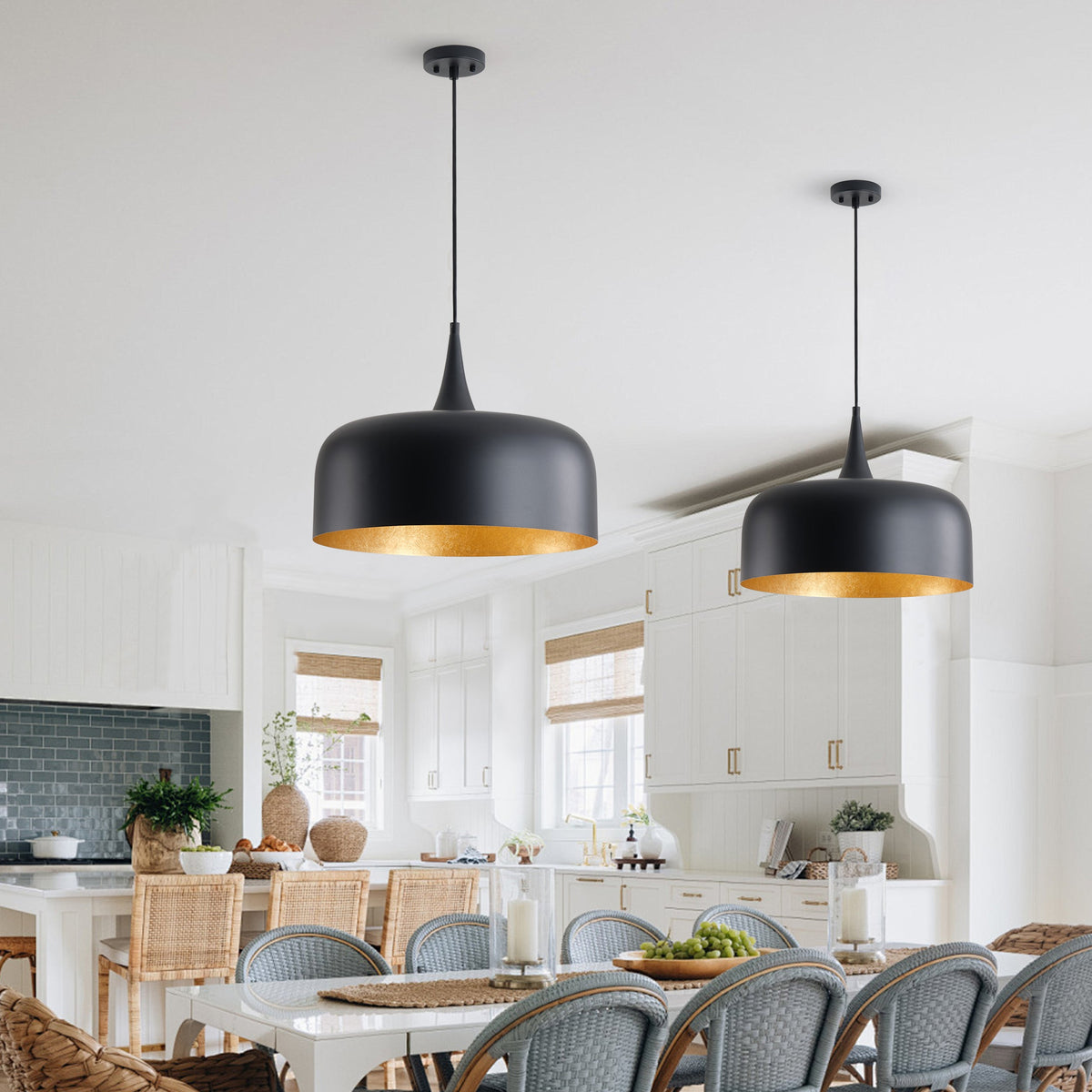1-Light Oversize Industrial Style Bowl Shade Pendant Lighting