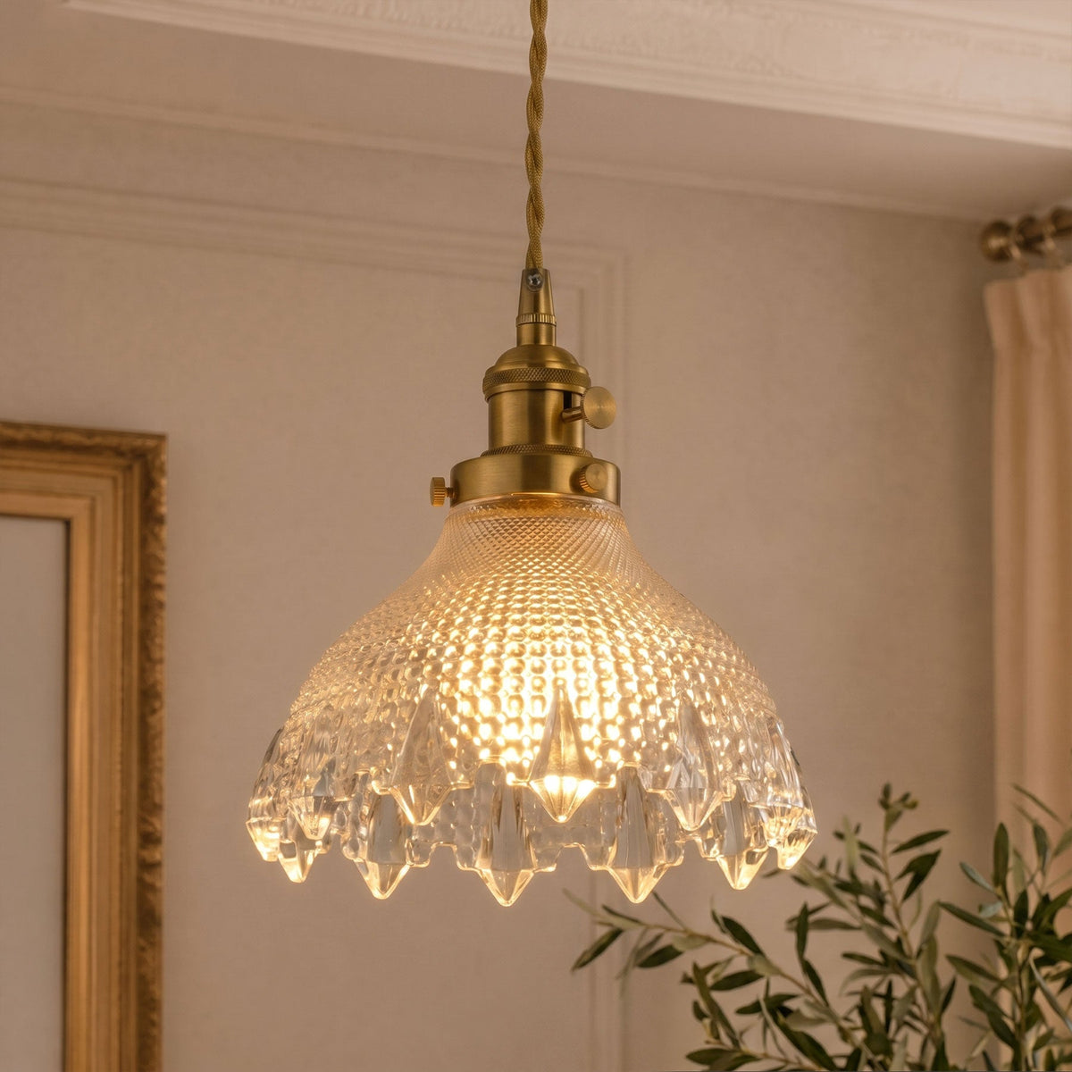 1-Light Clear Glass Mini Pendant Light for Kitchen Island