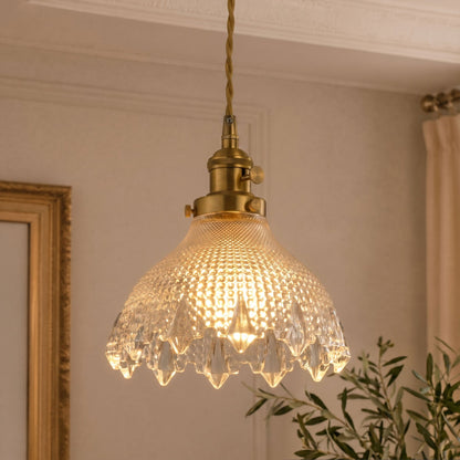 1-Light Clear Glass Mini Pendant Light for Kitchen Island