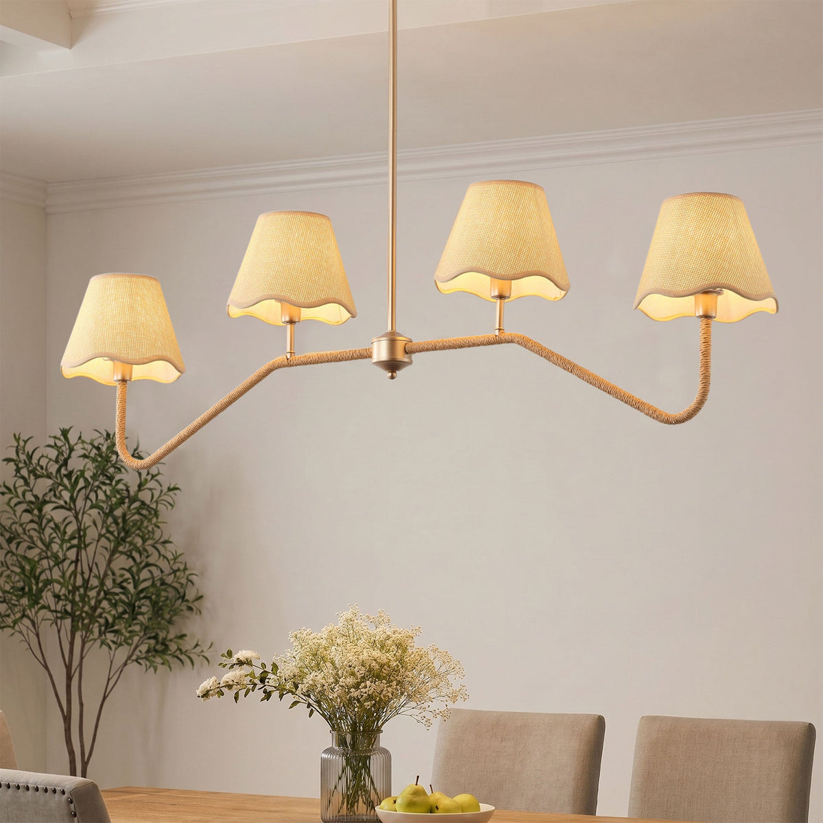 4-Light Farmhouse Kitchen Island Chandelier