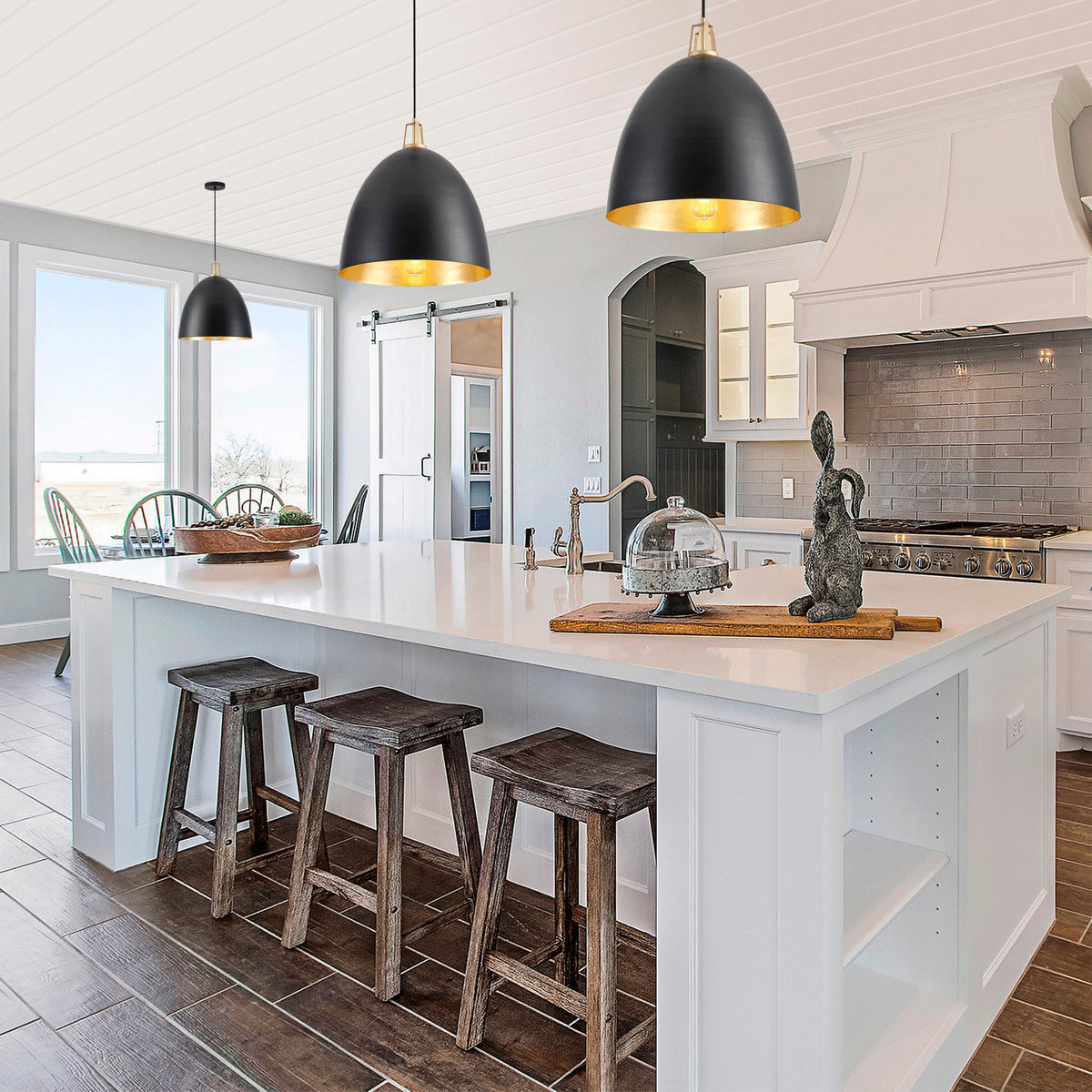 1-Light Dome Shade Design Pendant Lighting