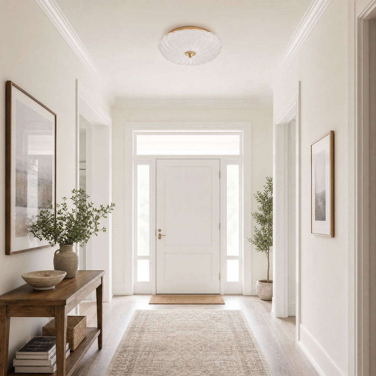 1 Light Gold LED Flush Mount Ceiling Light 5CCT