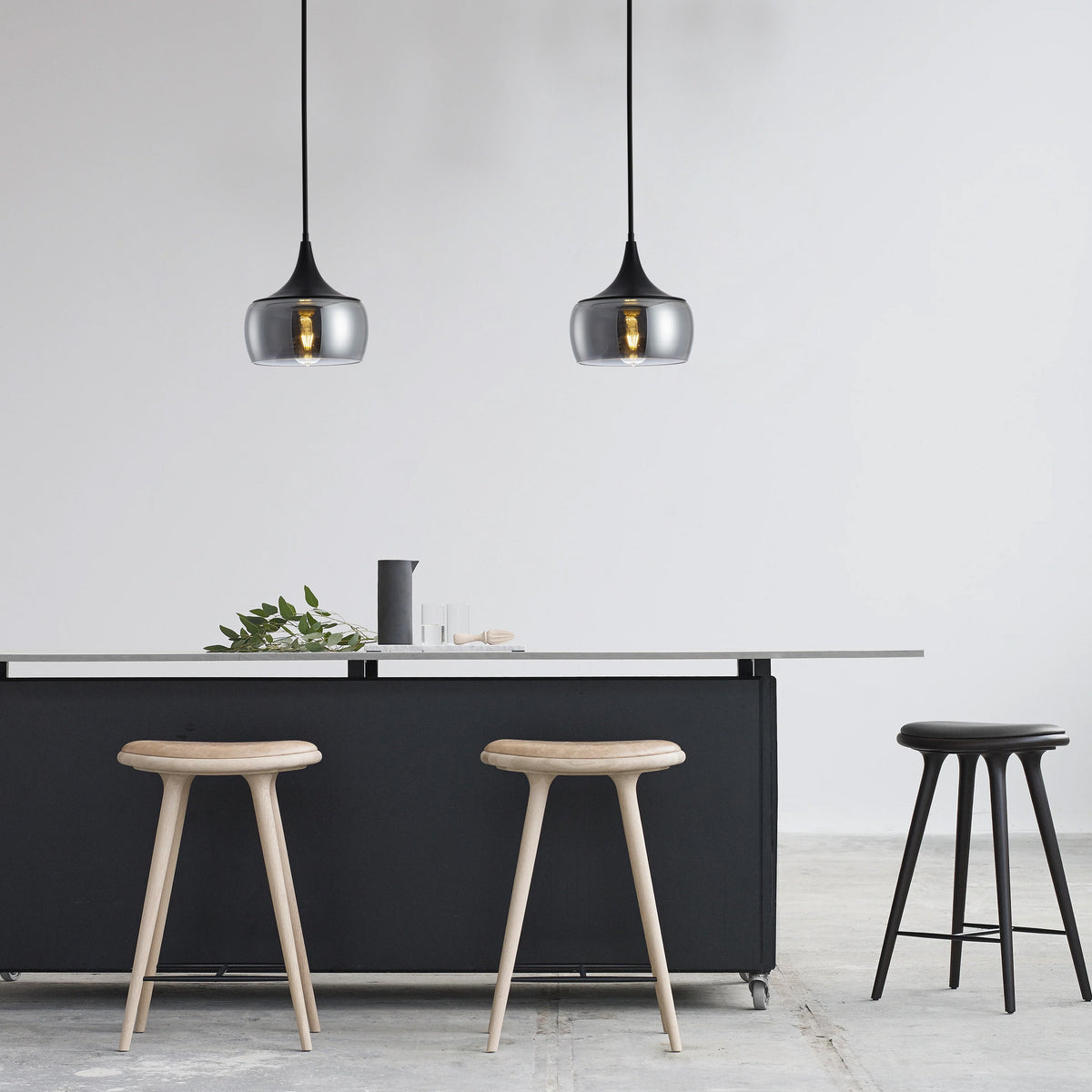1-Light Cylindrical Glass Shade Pendant Lighting