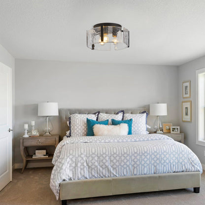 3-Lights Water Streaks Design Flush Mount Lighting
