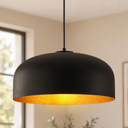 1-Light Industrial Two Sizes Bowl Shade Pendant Lighting