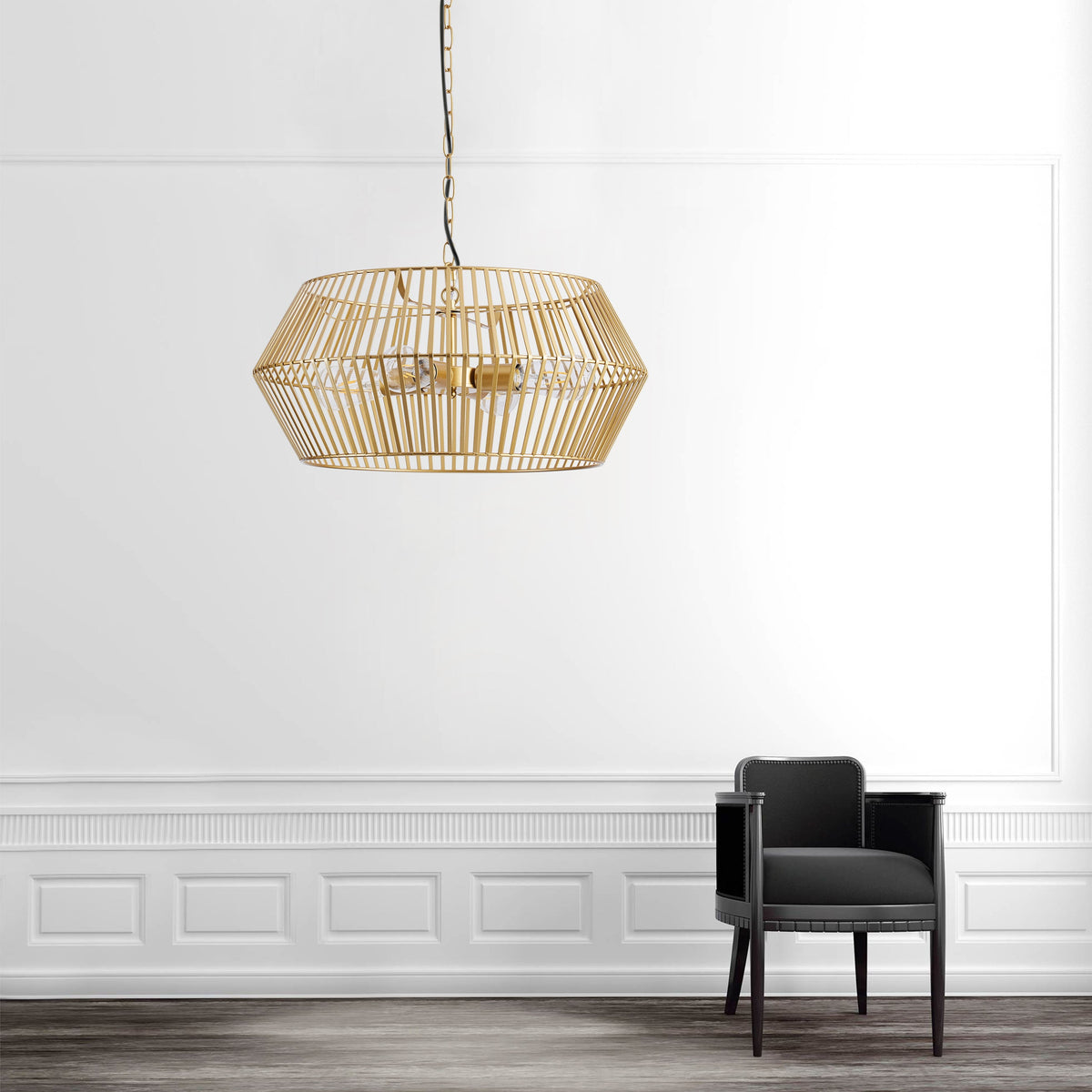 4-Lights Dimmable Lantern Geometric Pendant Lighting