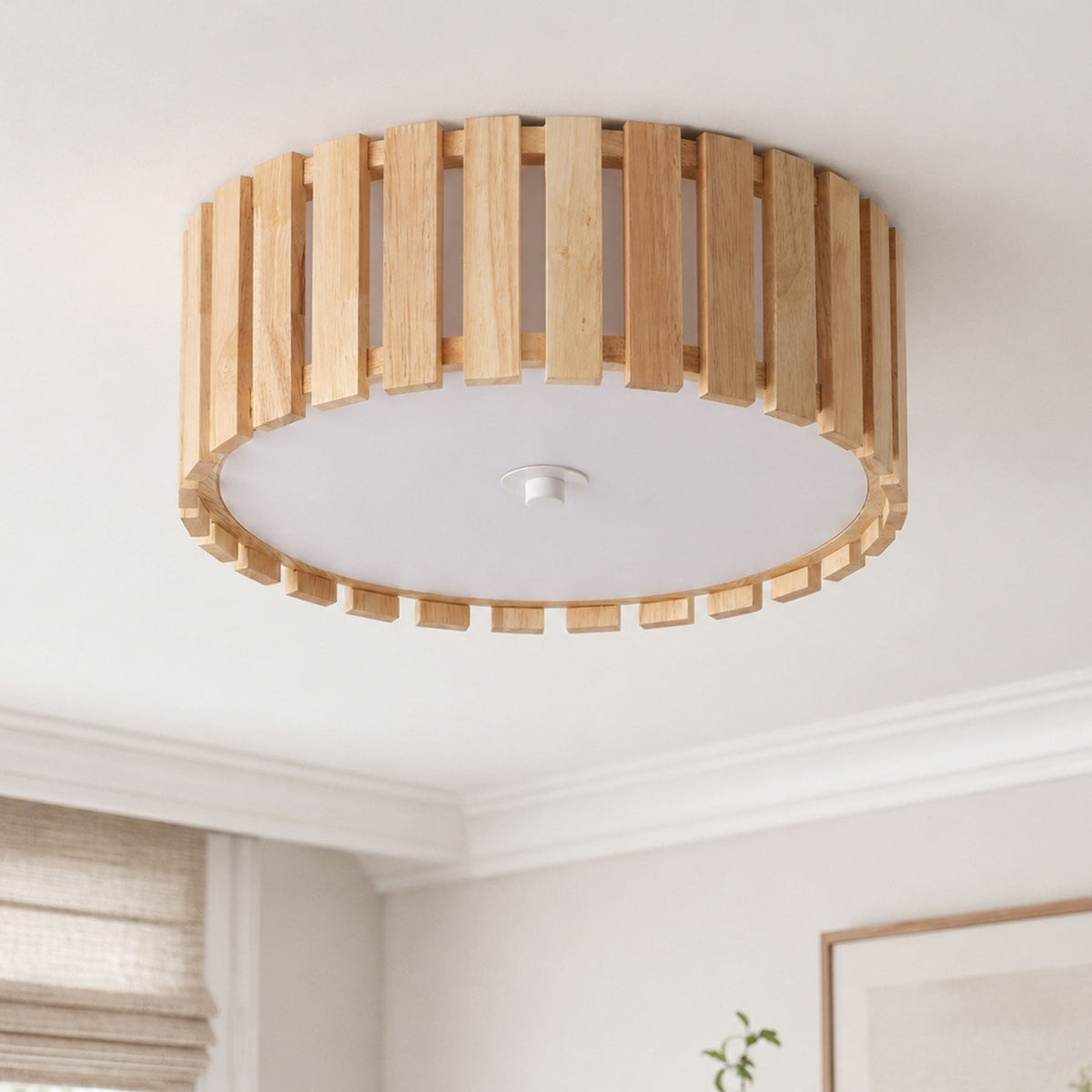 1-Light Modern Farmhouse Round LED Flush Mount Ceiling Light