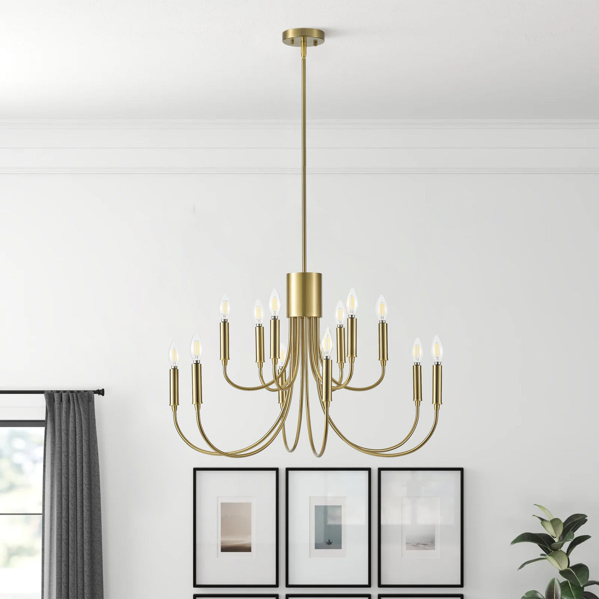 12-Lights Candle Lamp Head Creative Chandelier