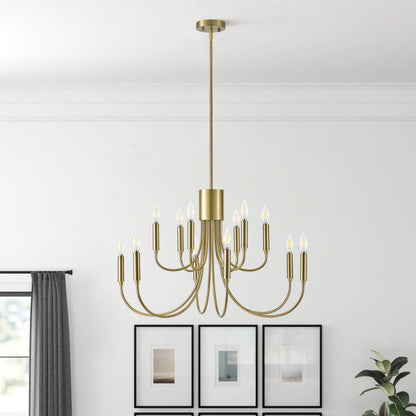 12-Lights Candle Lamp Head Creative Chandelier