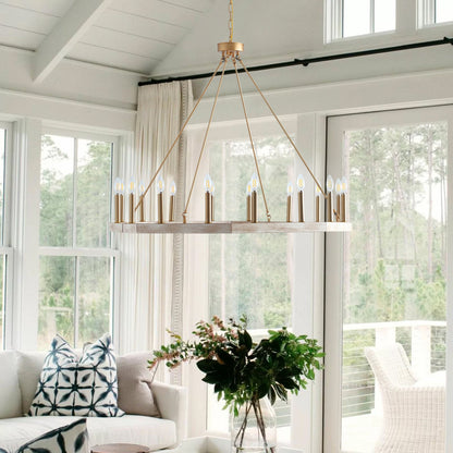 16-Lights Classic Adjustable Wheel-Shape Chandelier