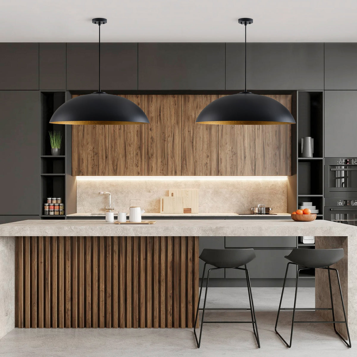 1-Light Two Sizes  Bowl Shade Pendant Lighting