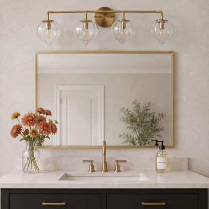 3-light & 4-light Pumpkin Glass Vanity Light
