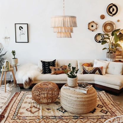 1-Light Multi-Layer Design with Cotton Wool Pendant Lighting