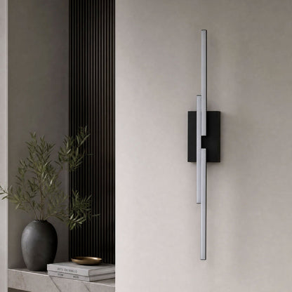 1 Light Modern Linear Black LED Bathroom Vanity Wall Sconce