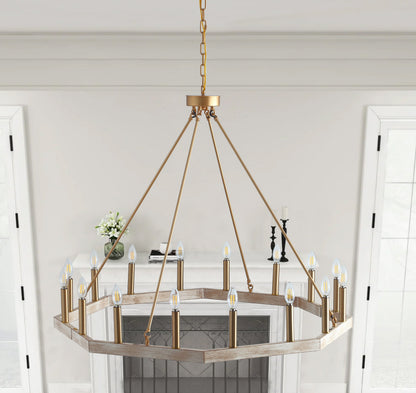 16-Lights Classic Adjustable Wheel-Shape Chandelier