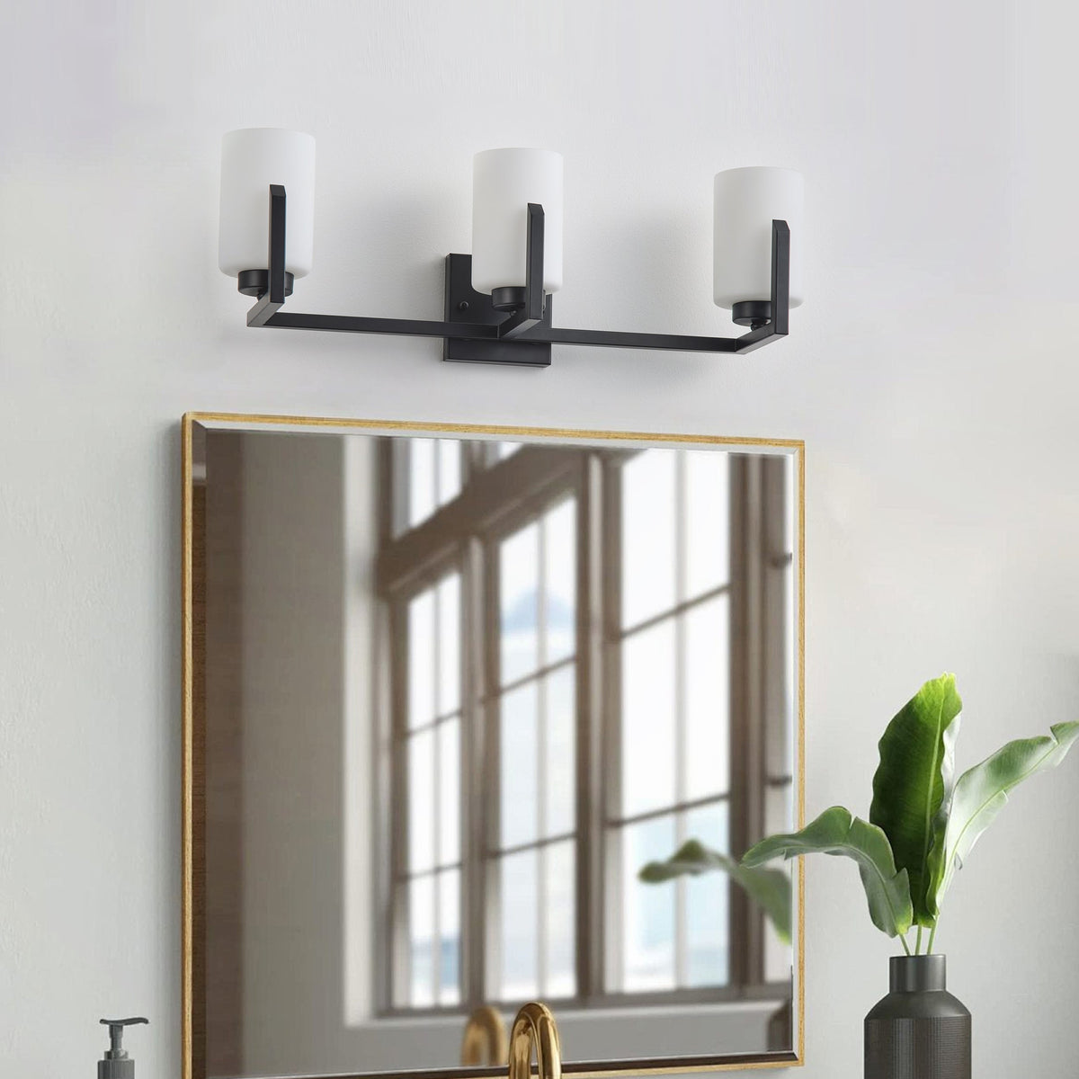 3-Lights & 4-Lights White Jade Cylinder Vanity Light