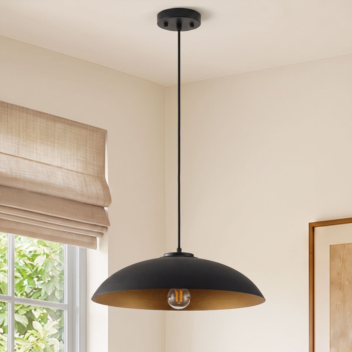 1-Light Two Sizes  Bowl Shade Pendant Lighting
