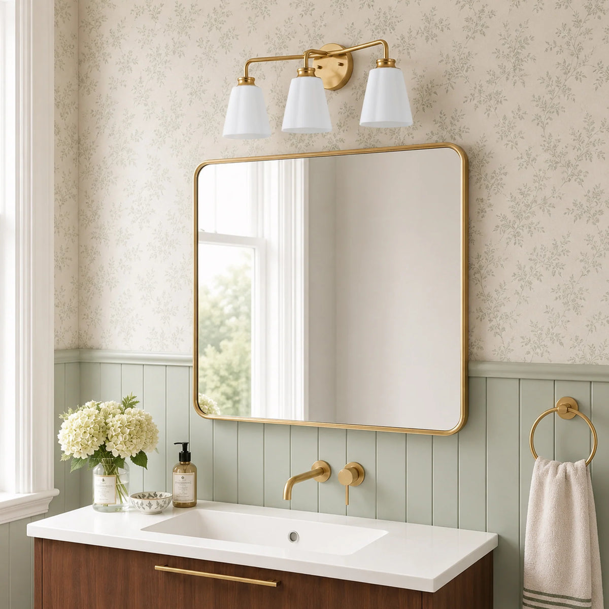 Tavik travertine wall sconce presented with its natural material character