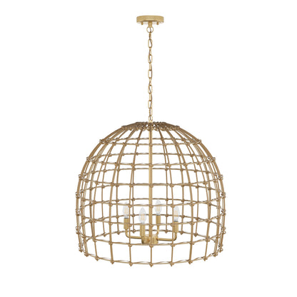 4-Lights Bell Shape with Sturdy Metal Frame Bohemia Pendant Lighting