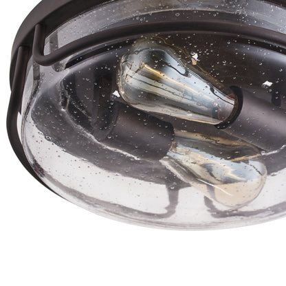 2-Lights Metal Frame with Glass Flush Mount Lighting